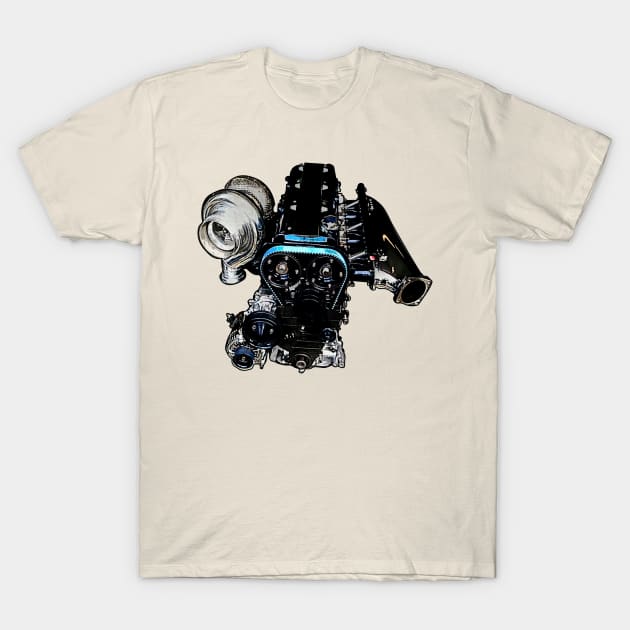 2JZ VVTi SINGLE TURBO ENGINE T-Shirt by iConicMachines